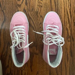 never used brand new pink high top vans. No box